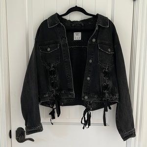 Black denim jean jacket